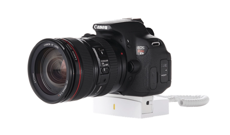 Sécurité de l'affichage des marchandises pour les appareils photo et les objectifs de type "point-and-shoot" et "DSLR