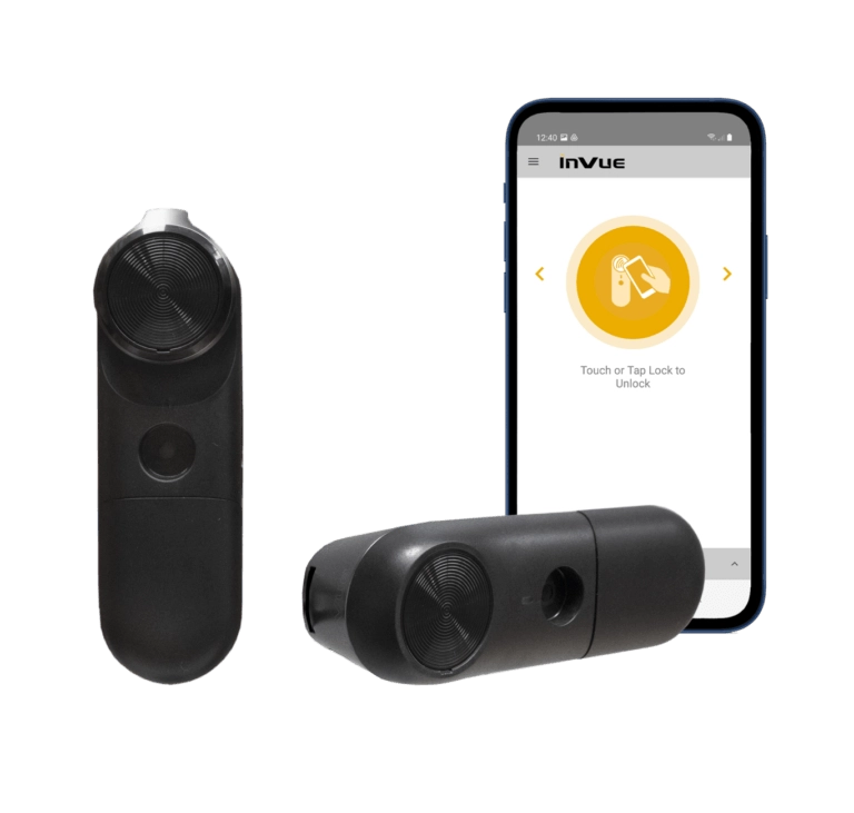 InVue LIVE Plunger Lock pour les portes en verre à cadre métallique et les portes à contournement en bois