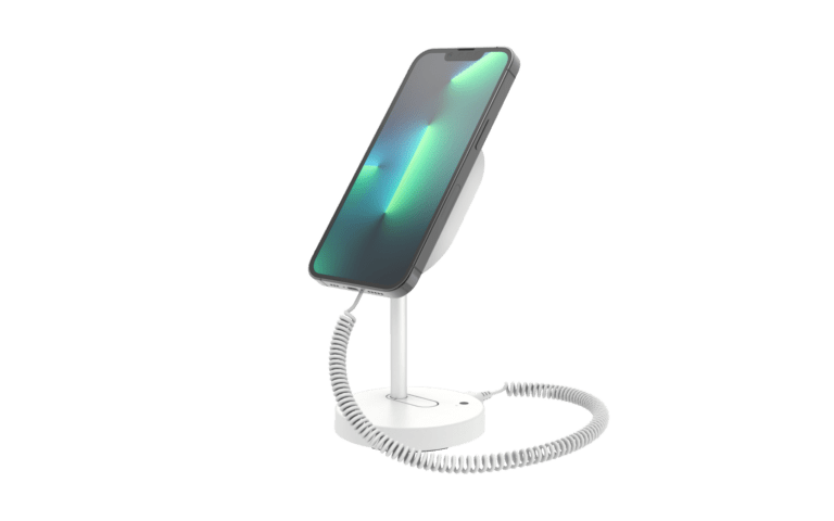 MagStand blanc pour ordinateur de poche avec téléphone