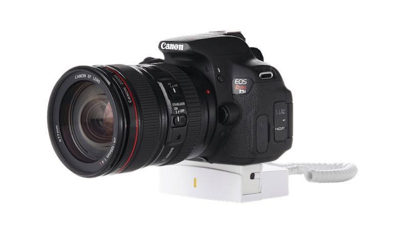 Sécurité de l'affichage des marchandises pour les appareils photo et les objectifs de type "point-and-shoot" et "DSLR