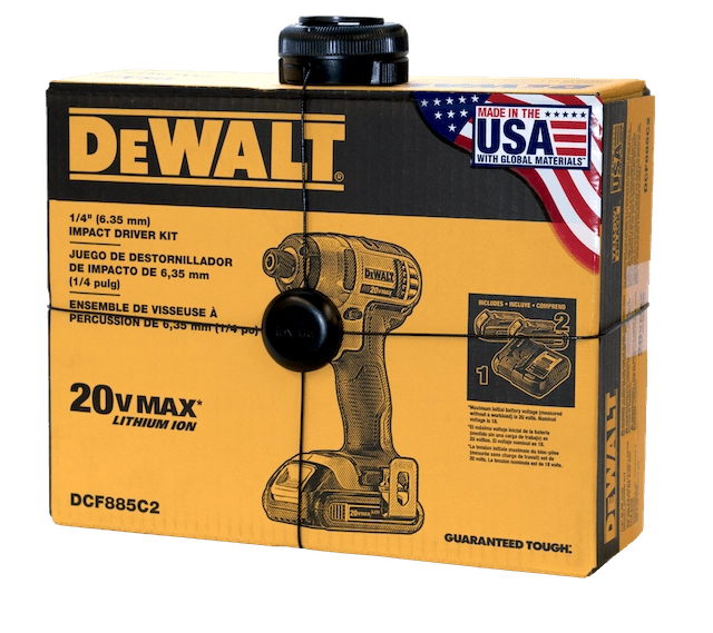 Package Wrap InVue  sécurisant une perceuse DeWalt