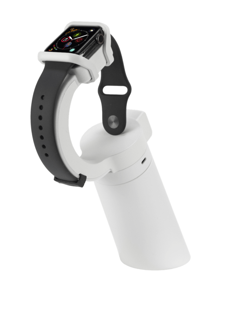 Smartwatch sur présentoir blanc