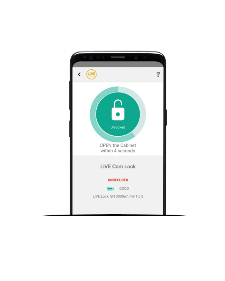 InVue LIVE Plunger Lock déverrouiller l'écran du téléphone