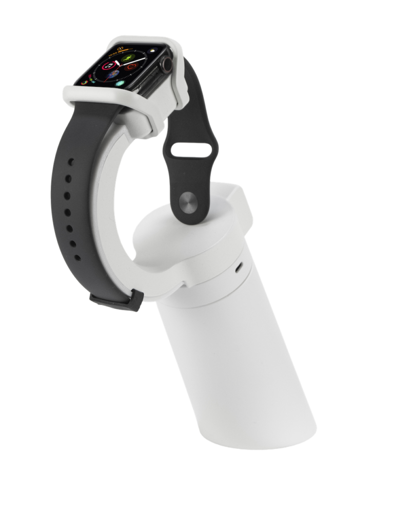 Smartwatch sur présentoir blanc