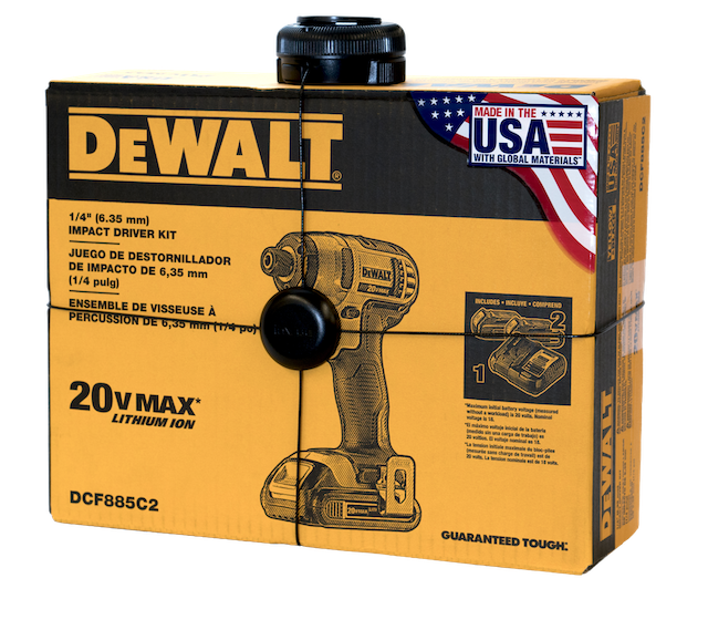 Package Wrap InVue  sécurisant une perceuse DeWalt