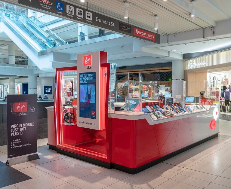 Emplacement du kiosque Virgin Mobile