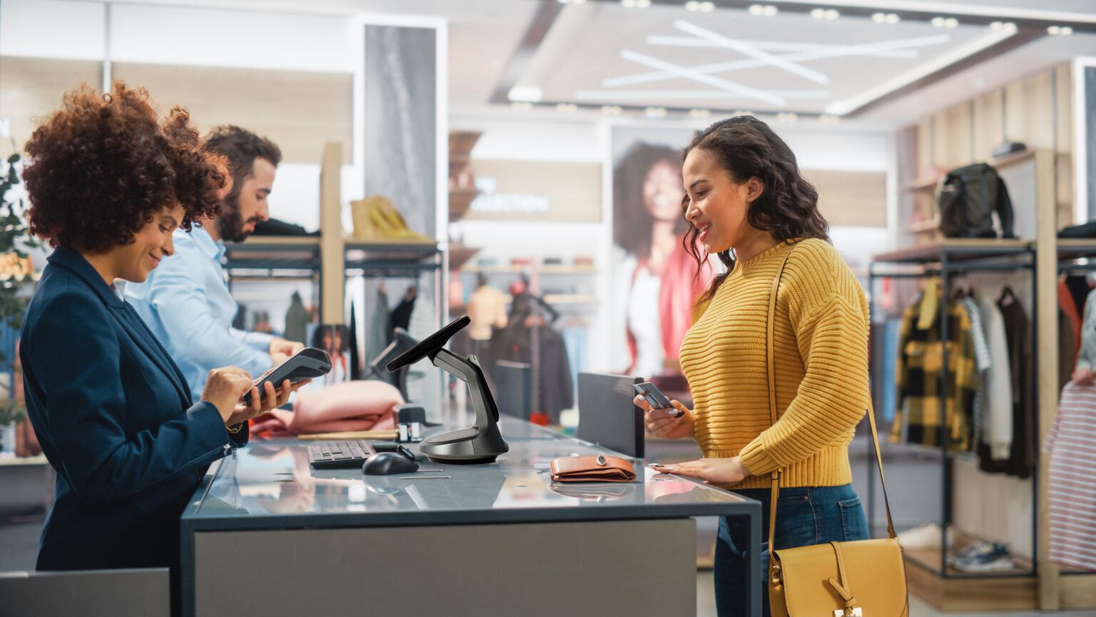 NE360C à la caisse dans un magasin de détail