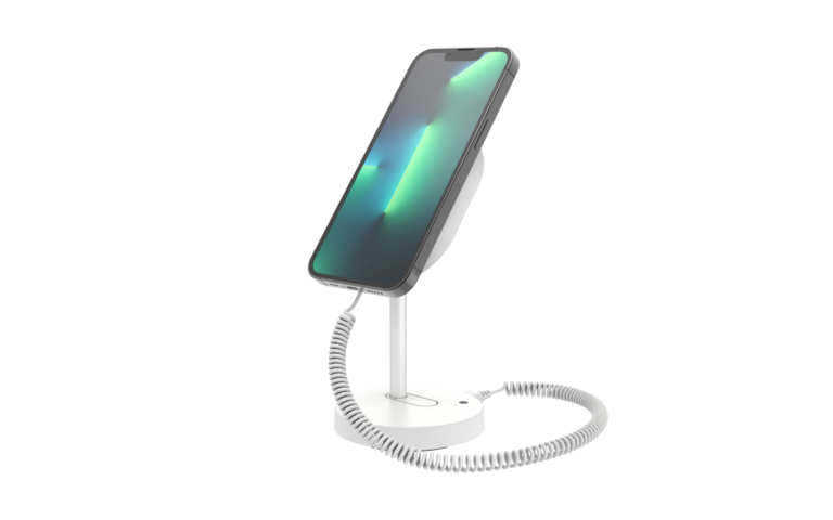 MagStand blanc pour ordinateur de poche avec téléphone